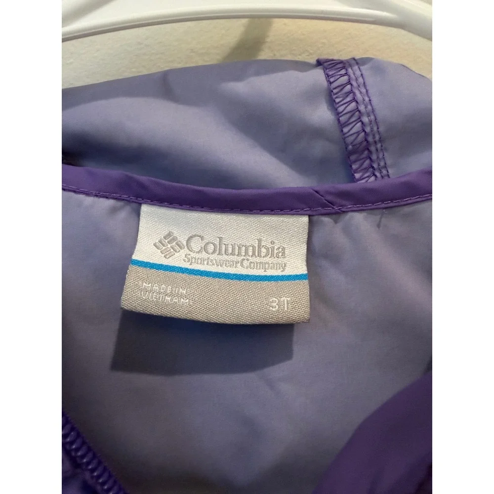 Columbia Kids Purple Glennaker Windbreaker Hooded Jacket RA2013 Size 3T